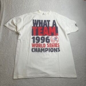Vintage New York yankees men's white World‎ Series champions tshirt starter xl